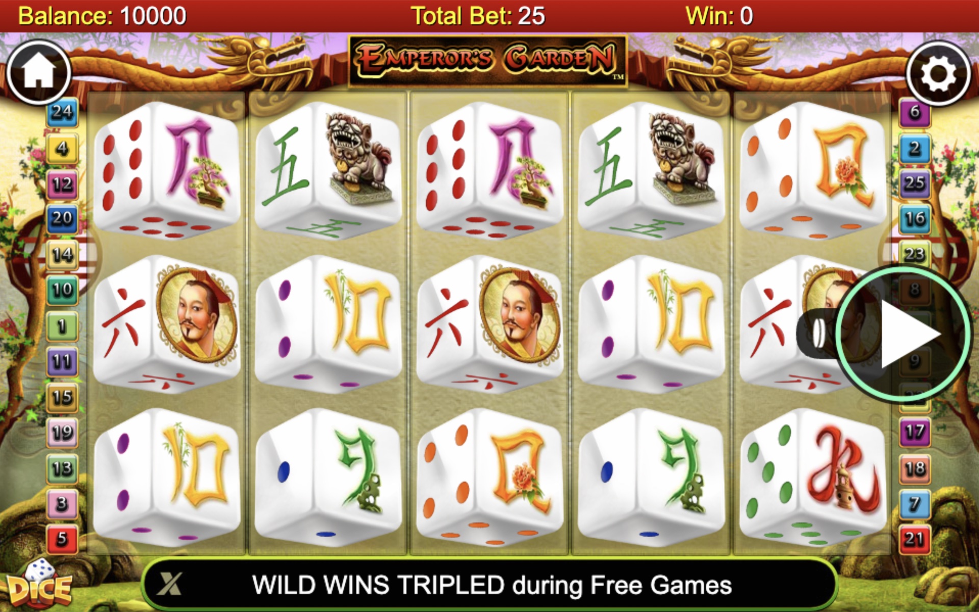 Emperors Garden Dice