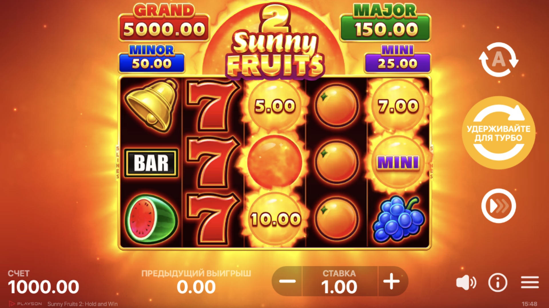 Sunny Fruits 2: Hold and Win